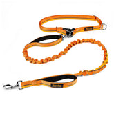 Mighty Paw hands-free dog leash in orange for hands-free city walks.