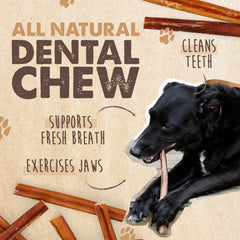 Mighty Paw Naturals grass-fed beef chews shown in USA packaging for quality assurance.