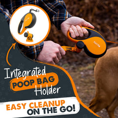Mighty Paw reflective tape on leash improves low-light visibility.