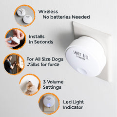 Mighty Paw Smart Bell 2.0 puppy training demonstrates gentle ringing action.