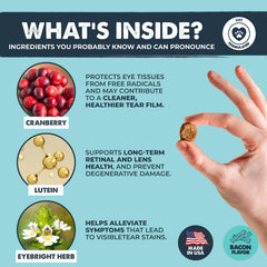 Mighty Paw Waggables Eyes lutein supplement chews for eye comfort and clarity.