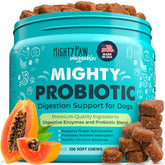 Mighty Paw Waggables probiotic chews bottle supports dog digestive health