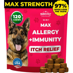 Mighty Petz MAX bacon-flavored chew for allergy comfort