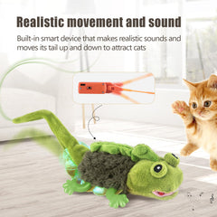 Migipaws USB rechargeable lizard toy with easy charging.