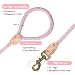 Mile High Life 360° swivel hook prevents tangling on walks.