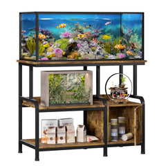 MILEFA terrarium rack lower shelves provide accessible storage for essentials.