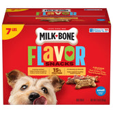 Milk-Bone Flavor Snacks box front showing variety for small dogs, ideal daily rewards