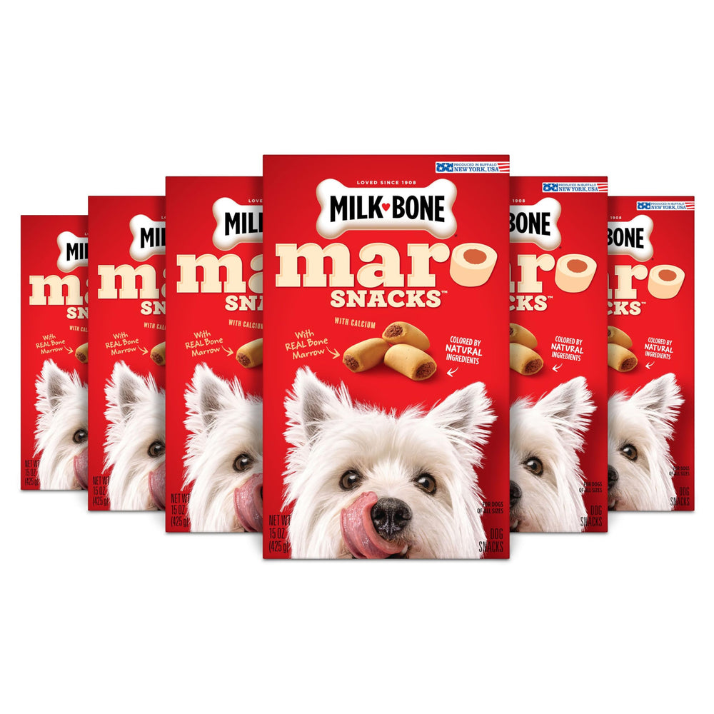 Milk-Bone MaroSnacks shell-crunch exterior delivers a satisfying chew.