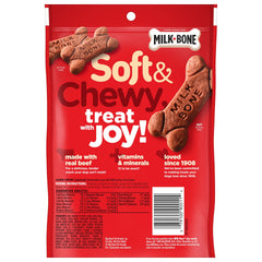 Milk-Bone Soft & Chewy texture—easy-to-chew treats for all dog sizes.