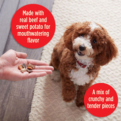 Milk-Bone Trail Mix with real beef flavor, tasty and satisfying for dogs.