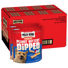 Milk-Bone peanut butter dipped biscuits in a two pack for daily dog treats