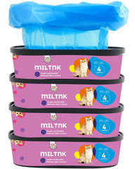 MILTNK cat litter refill bags showing compatibility with Standard and Plus pails for easy daily use
