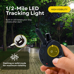 Waterproof ET-300 collar withstands outdoor training in rain or splashes.