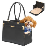 Minsong 2-in-1 pet purse carrier front view, stylish travel companion for small pets.