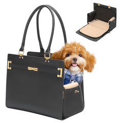 Minsong 2-in-1 pet purse carrier front view, stylish travel companion for small pets.