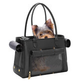 Minsong fashion pet carrier purse front view showing sleek design for stylish outings