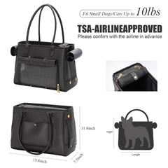 Minsong pet carrier purse top view highlights roomy interior for pet comfort