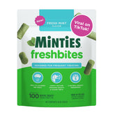 Minties FreshBites soft chews in packaging for gentle dental care and breath refreshment