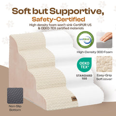 Beige Miorun stairs with non-slip base prevent indoor slips.