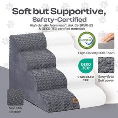 Miorun 4-step stairs foam balance offers soft ascent for small to medium dogs.