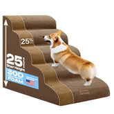 Miorun extra-wide dog stairs beside a high bed provide safe independent access