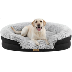 Miorun Fluffy Orthopedic Jumbo Dog Bed with soft surface for cozy comfort and joint support.