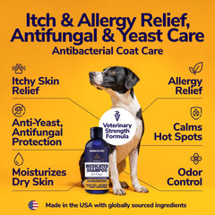 Miracle Vet medicated shampoo foam lather for thorough cleansing and skin protection