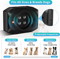 MIRAIWATIMO bark deterrent with three modes adapts to different dog temperaments.