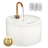 MISFANS ceramic cat fountain top view highlights a sleek design for easy cleaning