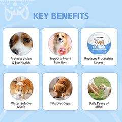 Mitrophics Doggy Supps Taurine bottle-front view for convenient daily dosing.