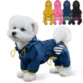 Miucat dog raincoat front view provides waterproof protection for rainy walks.