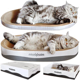 miwoowim 3 piece xl cat scratcher set showing large oval beds for lounging and scratching