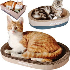 miwoowim oval cat scratch pad bed provides ergonomic rest and lounging