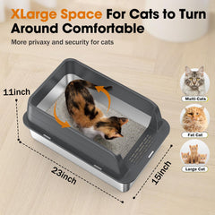 MIXJOY 11-inch high-wall litter box provides privacy and spill protection
