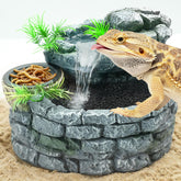MIXJOY 2in1 reptile fountain with waterfall boosts habitat realism and exploration.