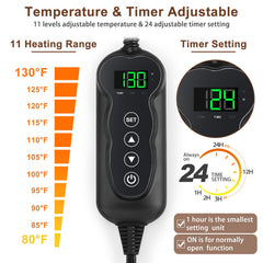 MIXJOY cat bed timer function demonstrates convenient auto-off operation.