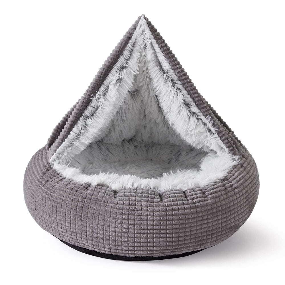 MIXJOY dog bed with hooded donut cave offers a cozy private hideaway for curling up.