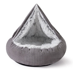 MIXJOY dog bed with hooded donut cave offers a cozy private hideaway for curling up.