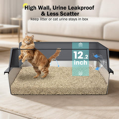 MIXJOY high-sided enclosure preserves cat privacy and contains litter effectively.