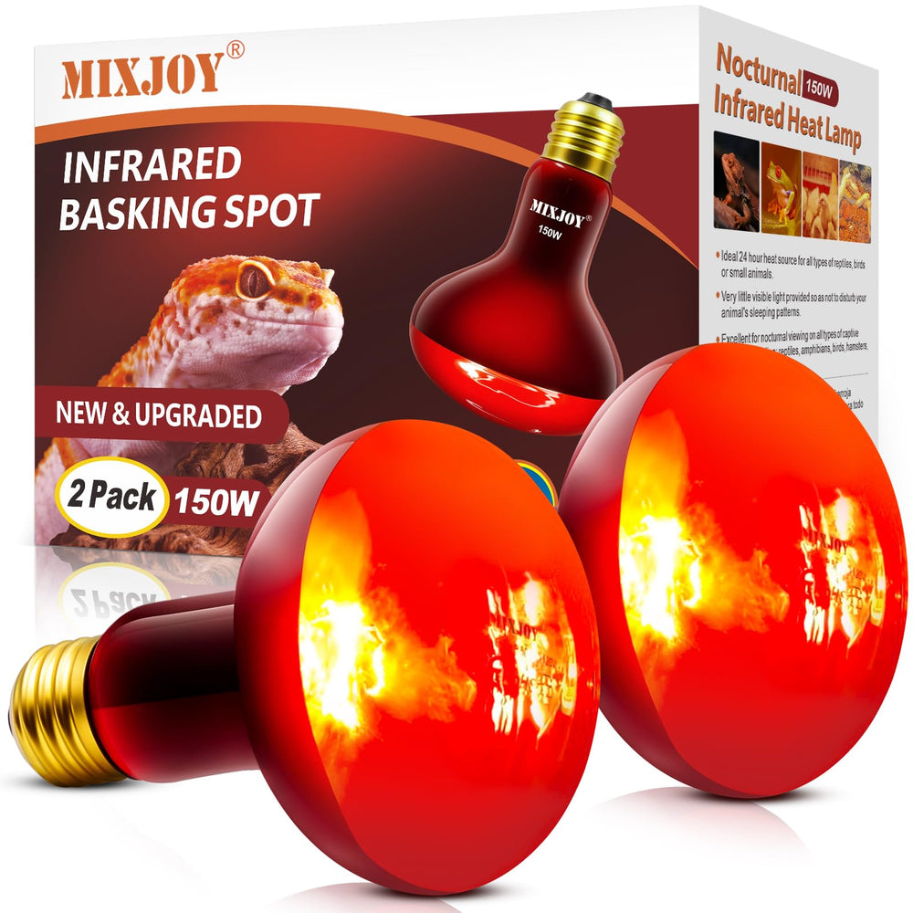 MIXJOY infrared heat lamp for bearded dragon providing steady basking warmth.