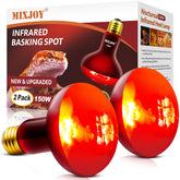 MIXJOY infrared heat lamp for bearded dragon providing steady basking warmth.