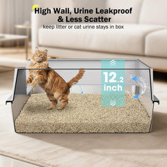 MIXJOY large cat using litter box demonstrates privacy and containment
