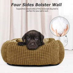 MIXJOY large dog bed side view highlighting raised edge for neck support