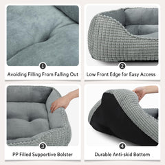 MIXJOY rectangle washable dog bed soft filling provides cushioned joint support