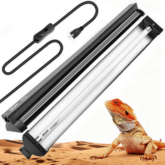 MIXJOY T5 HO UVB light bar over basking zone supports healthy desert reptile behavior