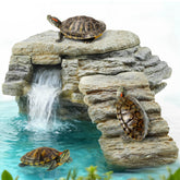 MIXJOY turtle filter with natural rock texture enhances habitat and calm basking.