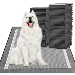 MIZOK 30x36 XXL charcoal dog pads showing full coverage for large dogs.