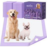MIZOK dog pee pad 30x36 with lavender scent traps odors and protects floors.
