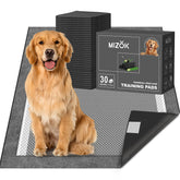 MIZOK charcoal-odor dog pee pad offers 28x30 inch coverage for large dogs.