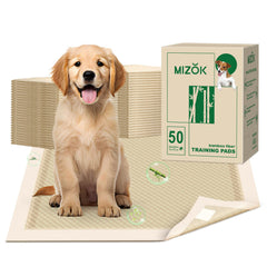 MIZOK puppy pads bamboo fiber close-up showing eco-friendly material for training use